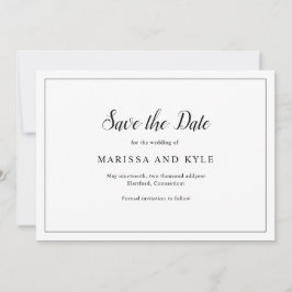 Reserve A Data Casamento Elegante Monograma Clássico
