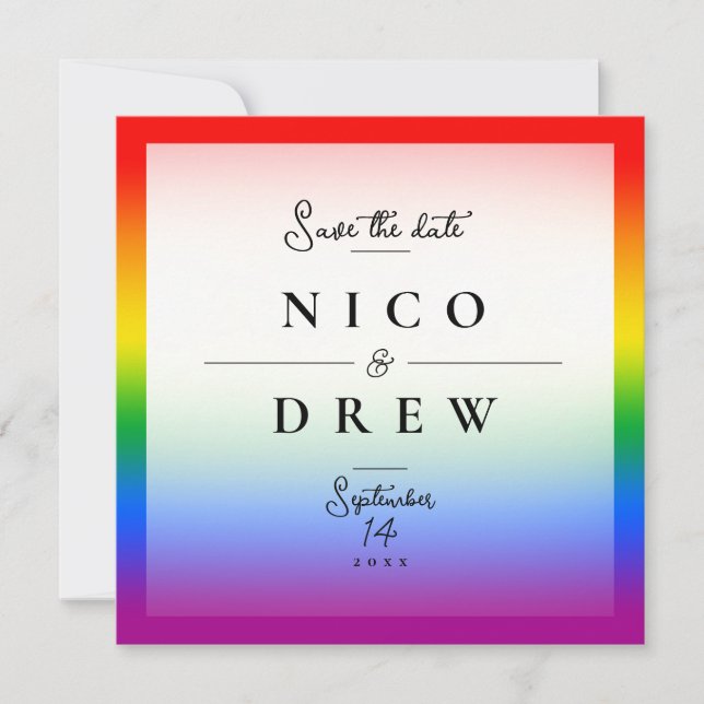 Reserve A Data Casamento Elegante Orgulho LGBTQ+  (Frente)