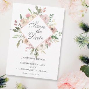 Reserve A Data Casamento Elegante Primavera Floral Blush Peony