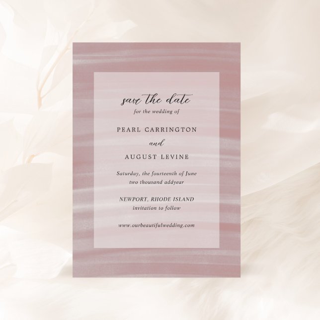 Reserve A Data Casamento Elegante Rosa Coastal Chic (Criador carregado)
