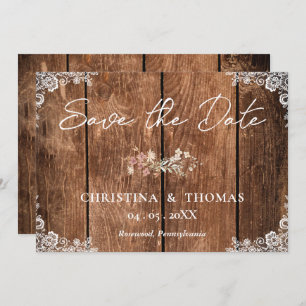 Reserve A Data Casamento Elegante Rustic Wood and Lace Country