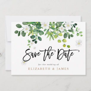 Reserve A Data Casamento Elegante Rústico com Verde Economize a D