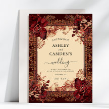 Casamento Elegante Vitoriano em Dourado e Vermelho