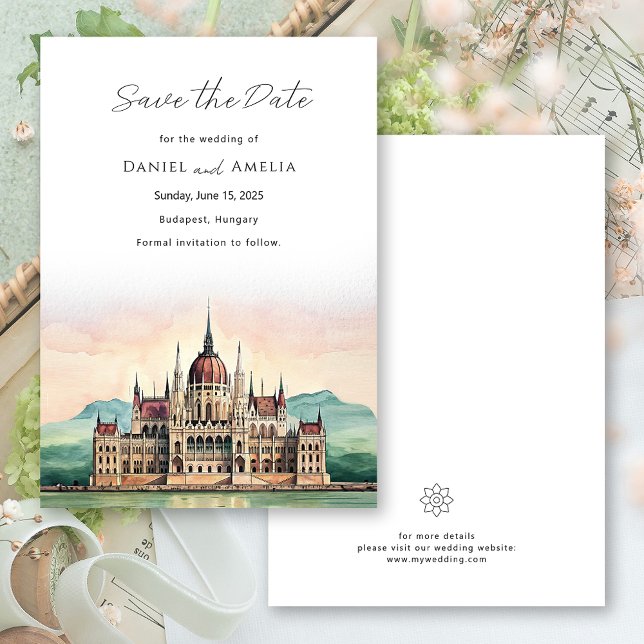 Reserve A Data Casamento em Budapeste Hungria Salve a Data (Budapest Hungary Destination Wedding Save The Date)