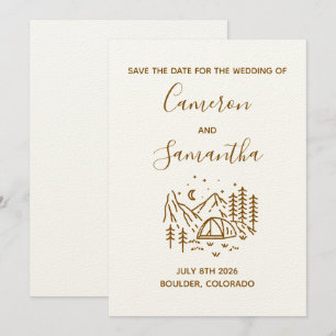 Reserve A Data Casamento em camping de destino moderno - salve a 