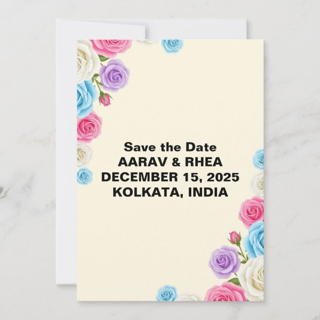 Reserve A Data Casamento em Pastel Save the Date (Frente)