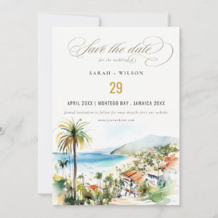 Reserve A Data Casamento em Puerto Vallarta México em Aquarela