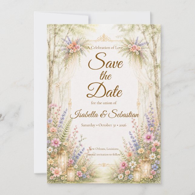 Reserve A Data Casamento Encantador no Jardim (Frente)