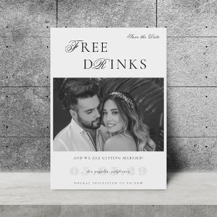 Reserve A Data Casamento Engraçado e Divertido Bebidas Grátis Vin