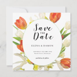 Reserve A Data Casamento entre Laranja e Beige Tulip