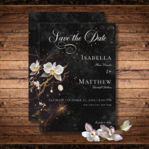 Casamento entre Orquídeas Negras e Brancas Escuras