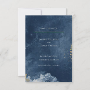 Reserve A Data Casamento Escocês Luxuoso com Tinta Dourada Azul-N