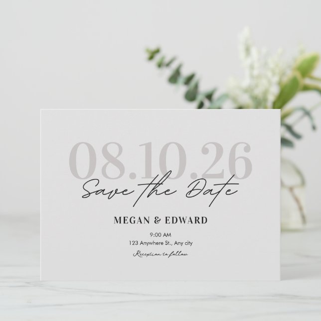 Reserve A Data Casamento estético minimalista moderno (Em pé/Frente)