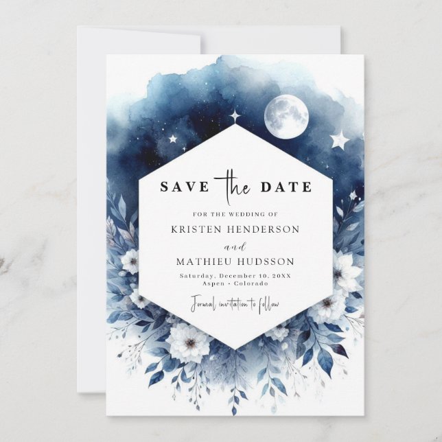 Reserve A Data Casamento Estiloso e Terroso ao Luar (Frente)