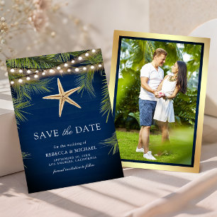 Reserve A Data Casamento Estrela-do-Mar Folha de Palma Tropical M