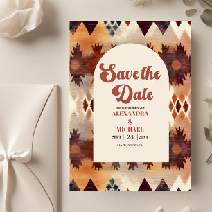 Reserve A Data Casamento Étnico Ocidental Marrom Tribal Asteca