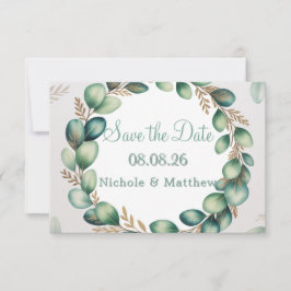 Reserve A Data Casamento Eucalipto Verde da Casa Mint Green & Sag