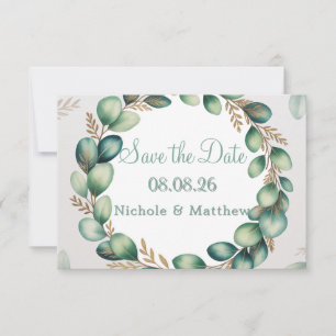 Reserve A Data Casamento Eucalipto Verde da Casa Mint Green & Sag