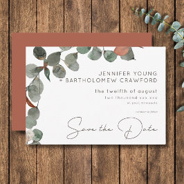 Reserve A Data Casamento Eucalipto Wreath Verde Mínimo