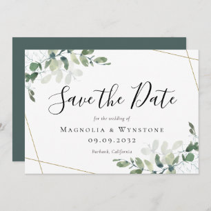Reserve A Data Casamento Eucalyptus Greenery Watercolor
