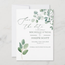 Reserve A Data Casamento Eucalyptus Sage Green Watercolor