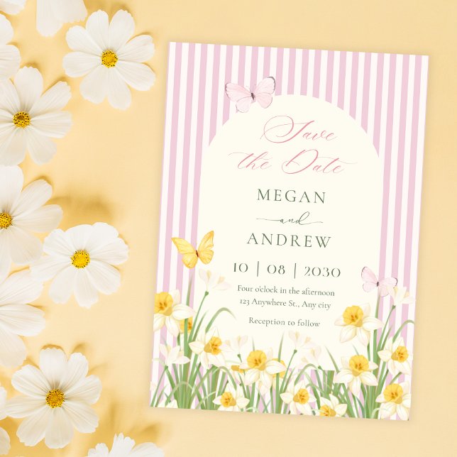 Reserve A Data Casamento floral amarelo rosa  (Criador carregado)
