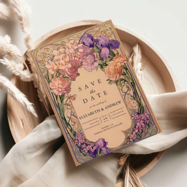 Reserve A Data Casamento Floral Art Nouveau (Criador carregado)