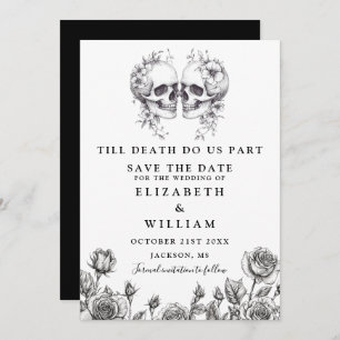 Reserve A Data Casamento Floral até Morte Gótica Skulls