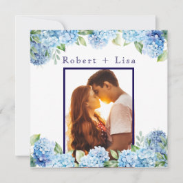 Reserve A Data Casamento Floral Azul Elegante