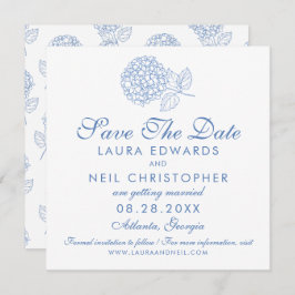 Reserve A Data Casamento Floral Azul Moderno Hydrangea Dusty