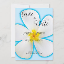 Casamento Floral, Azul, Plumeria Tropical Branca