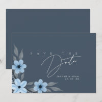 Casamento Floral Azul Simples