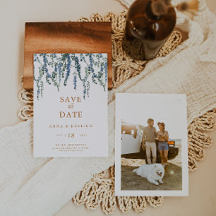 Reserve A Data Casamento Floral Azul Vine Greenery