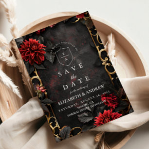 Reserve A Data Casamento Floral Barroco Negro