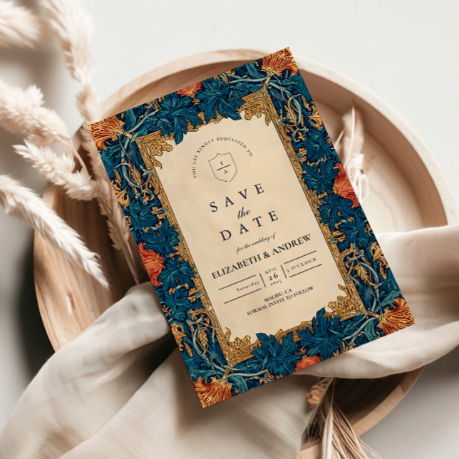 Reserve A Data Casamento Floral Barroco Vintage (Criador carregado)