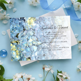 Reserve A Data Casamento Floral Blue Hydrangea Salvar a Data