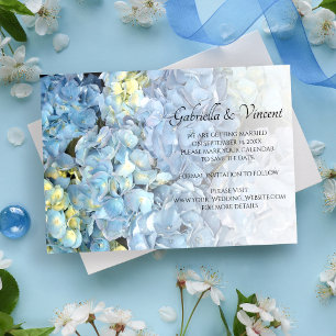 Reserve A Data Casamento Floral Blue Hydrangea Salvar a Data