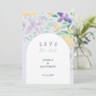 Reserve A Data Casamento Floral Boho Lilás
