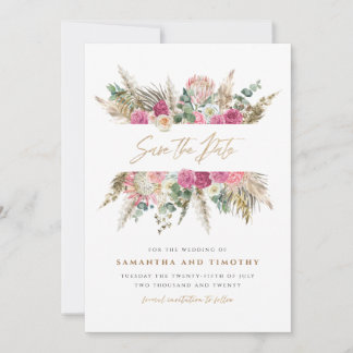 Reserve A Data Casamento Floral Boho Salve A Data