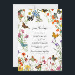 Reserve A Data Casamento Floral Borboletas Flores Aquarela<br><div class="desc">Um lindo desenho de casamento em aquarela com flores silvestres e borboletas. Uma disposição colorida de flores silvestres e borboletas em um jardim floral. Um design ideal de cartão de salvar a data para qualquer pessoa que ama borboletas coloridas, flores em aquarela, ilustrações de flores silvestres e arte temática botânica....</div>