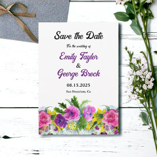 Reserve A Data Casamento Floral Botânico das Flores Coloridas Rús