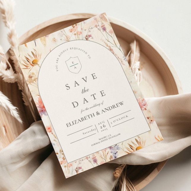 Reserve A Data Casamento Floral Botânico Moderno (Criador carregado)
