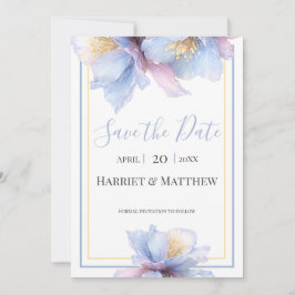 Reserve A Data Casamento Floral Botânico Pastel Artístico