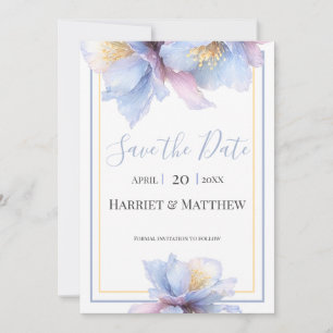 Reserve A Data Casamento Floral Botânico Pastel Artístico