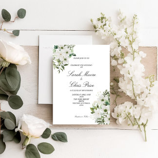 Reserve A Data Casamento Floral Branco Elegante