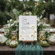 Casamento Floral Branco Elegante em Aquarela