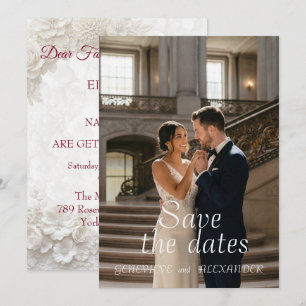 Reserve A Data Casamento Floral Branco   Save The Date Fotográfic