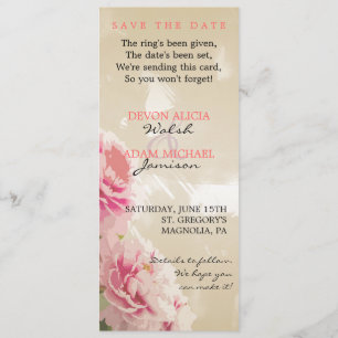 Reserve A Data Casamento Floral Chic Peony Salvar a Data