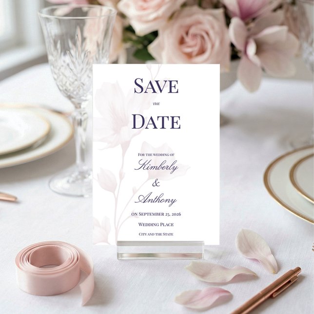 Reserve A Data Casamento Floral Clássico Romântico Rosa Desbotado (A timeless design for our timeless love. 💕)