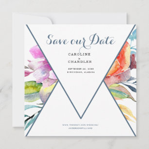 Reserve A Data Casamento Floral Colorido Salve nosso Site de Data